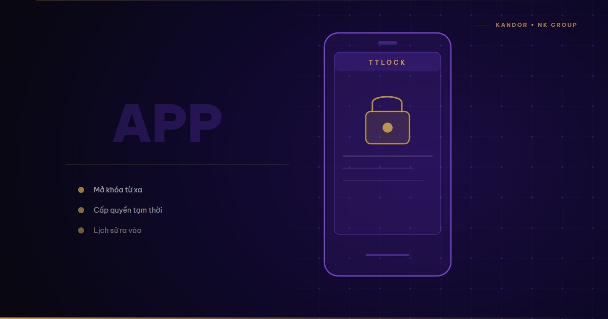 Hướng dẫn dùng app TTLock với khóa Kandor — Từng bước chi tiết