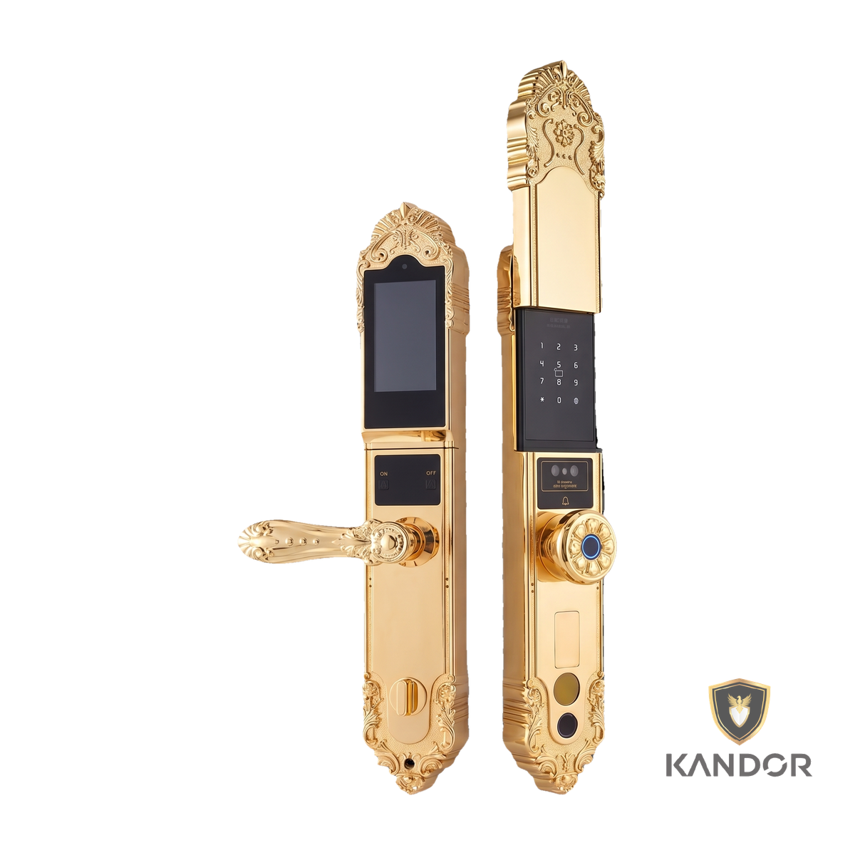 Khóa Vân Tay Tân Cổ Điển Kandor F1 - góc nghiêng