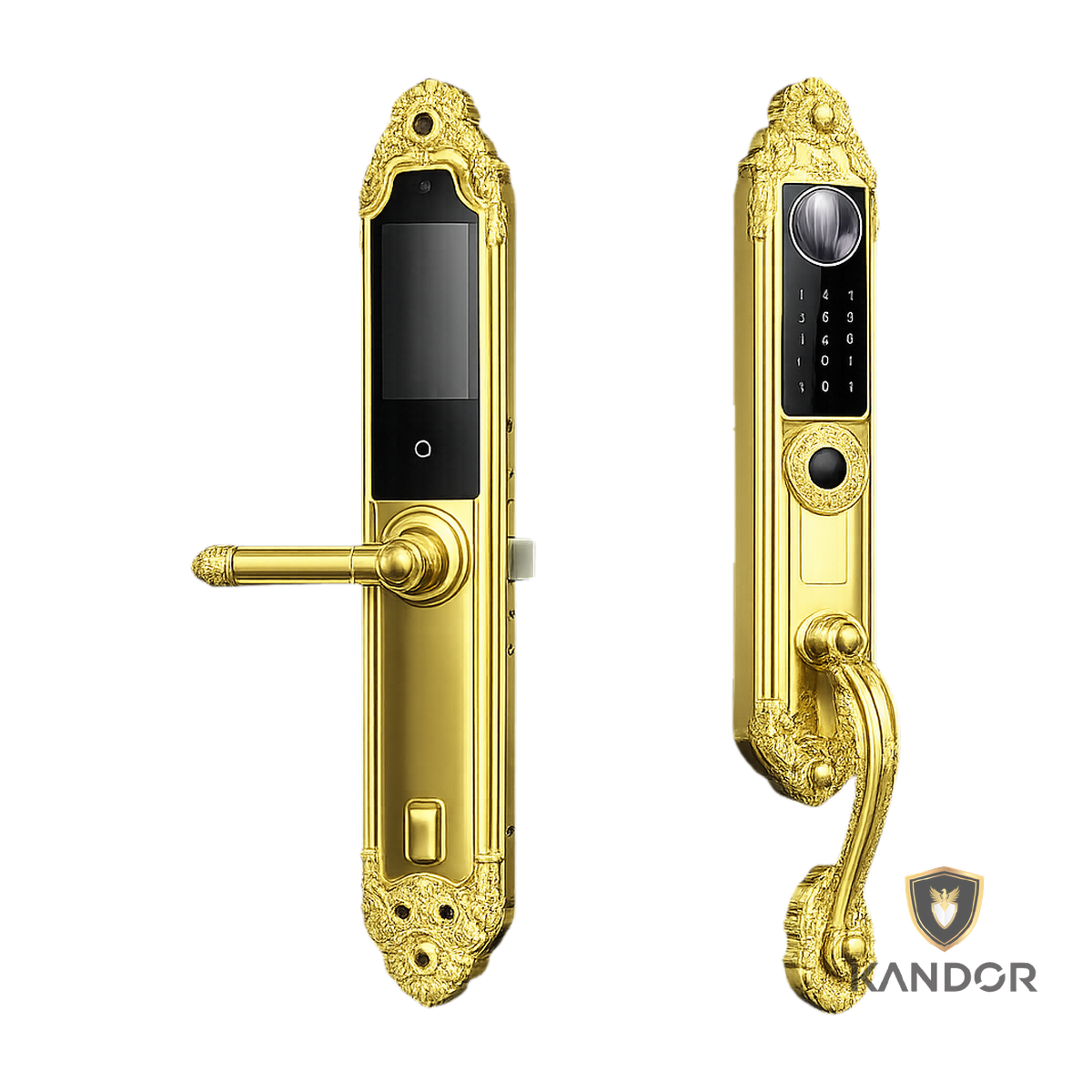 Khóa Vân Tay Tân Cổ Điển Hoàng Gia Kandor F2 - góc nghiêng