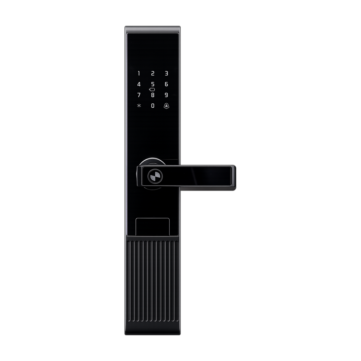 Khóa Cửa Gỗ Vân Tay Nhôm Đen Kandor G10B - mặt trước