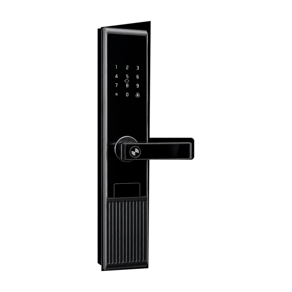 Khóa Cửa Gỗ Vân Tay Nhôm Đen Kandor G10B - góc nghiêng