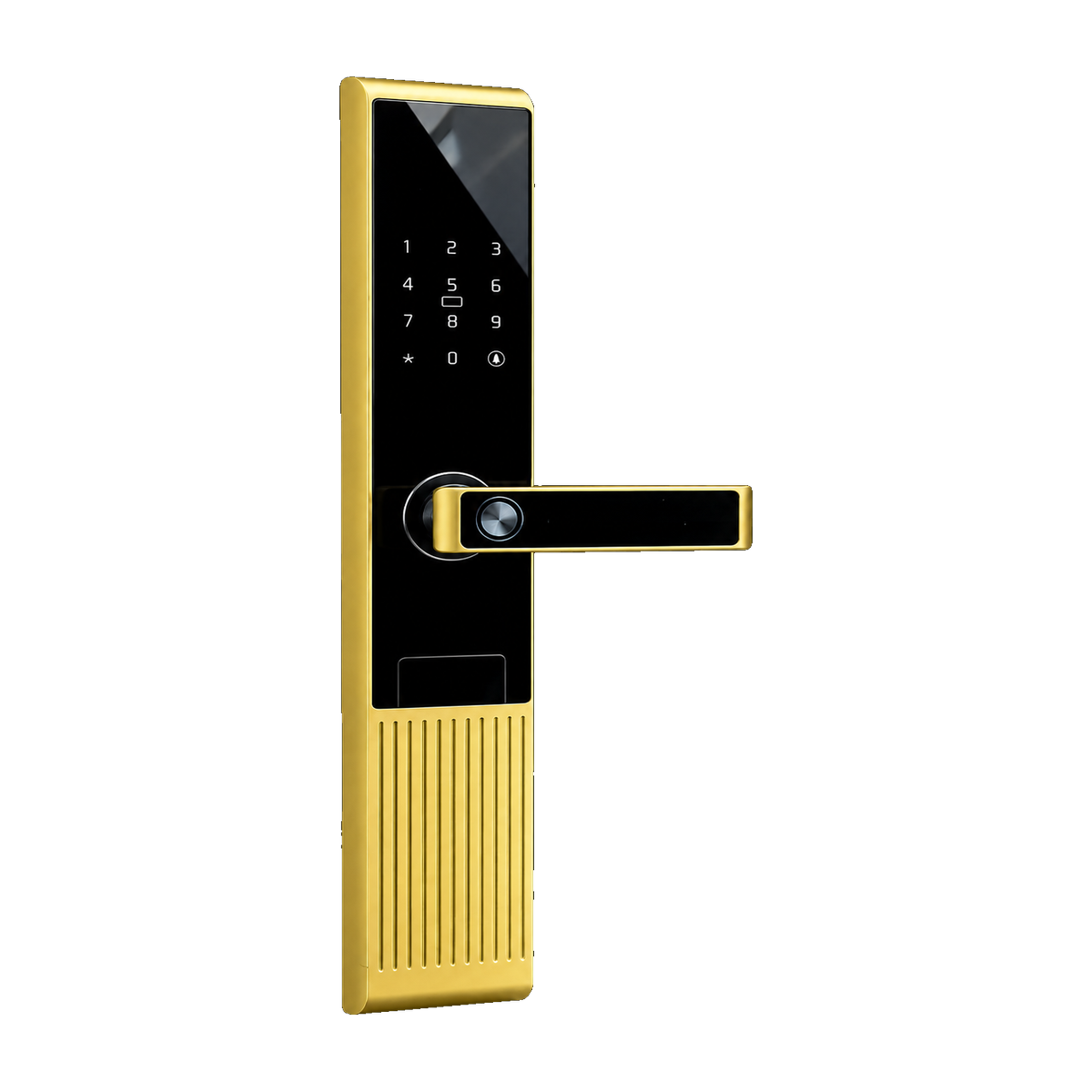 Khóa Cửa Gỗ Vân Tay Nhôm Vàng Gold Kandor G10GR - góc nghiêng