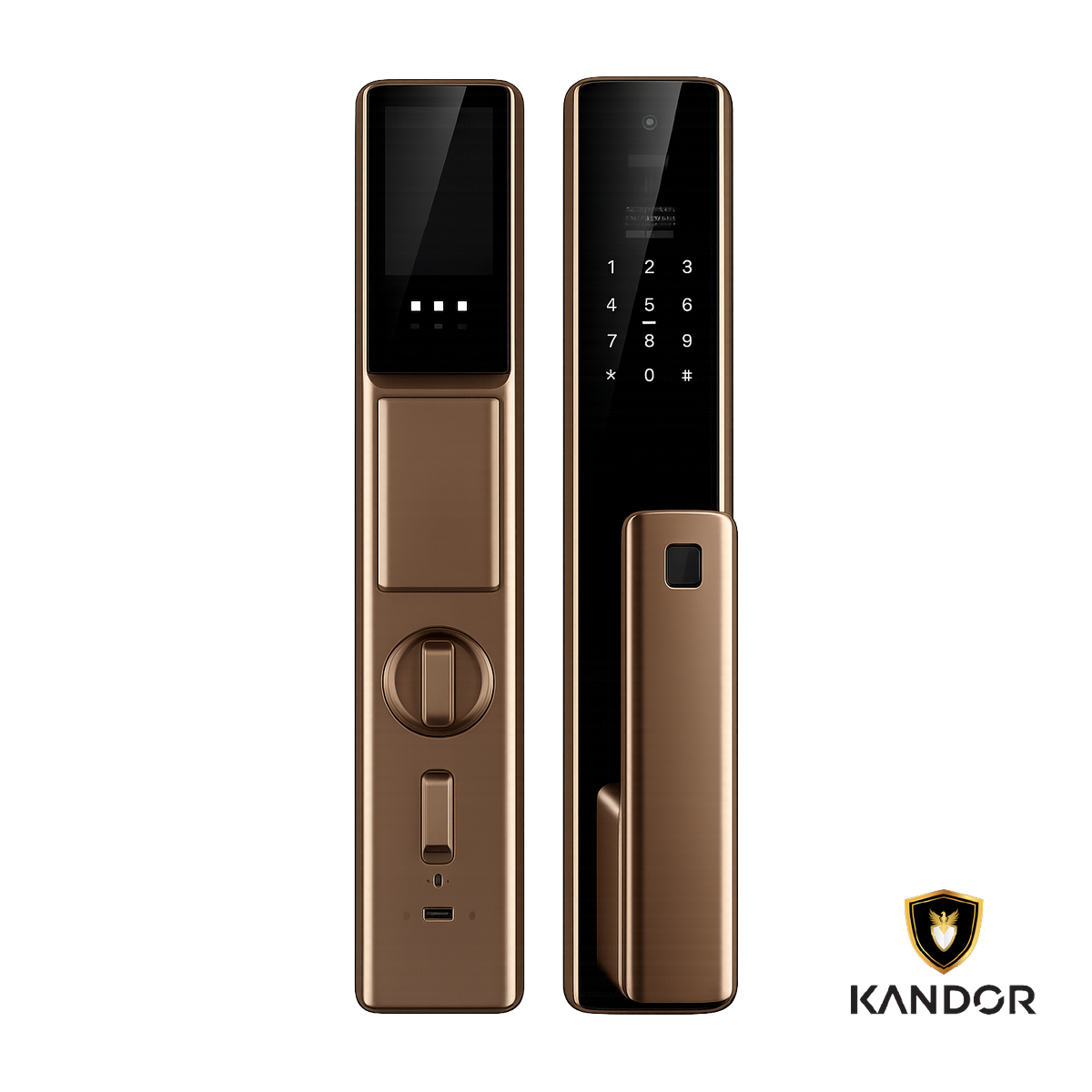 Khóa Cửa Gỗ FaceID Camera Kính CL Kandor G10ID - mặt trước