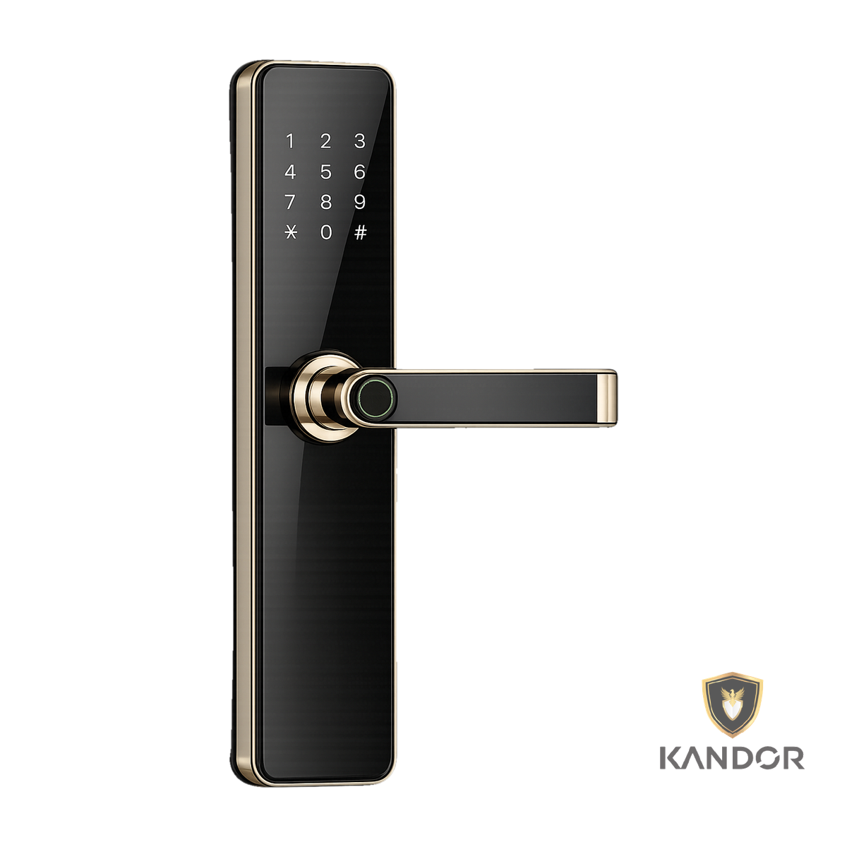 Khóa Cửa Gỗ Chung Cư Kính CL Vàng Kandor G1Y - góc nghiêng