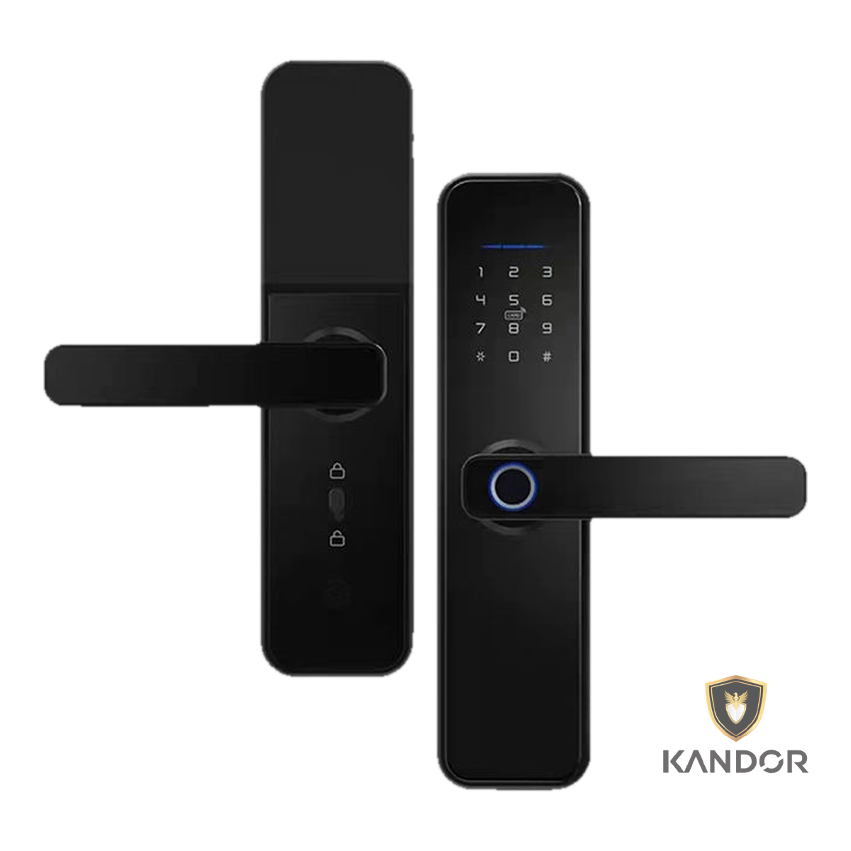 Khóa Cửa Gỗ Thông Phòng Chung Cư Đen Kandor G2B - mặt trước