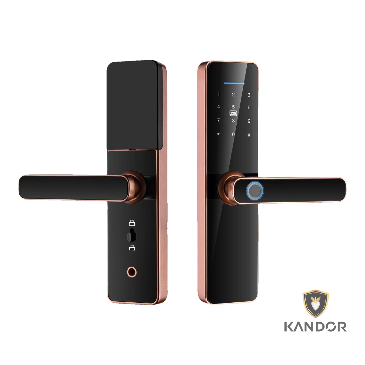 Khóa Cửa Gỗ Thông Phòng Chung Cư Vàng Nhạt Kandor G2Y - mặt trước