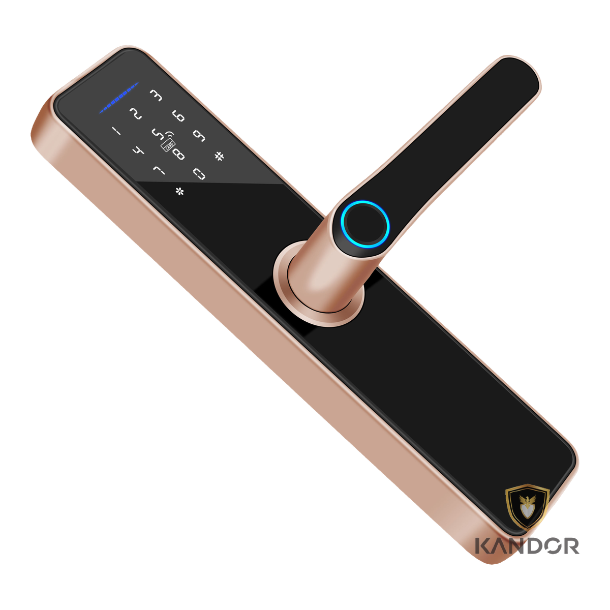 Khóa Cửa Gỗ Thông Phòng Chung Cư Vàng Nhạt Kandor G2Y - góc nghiêng