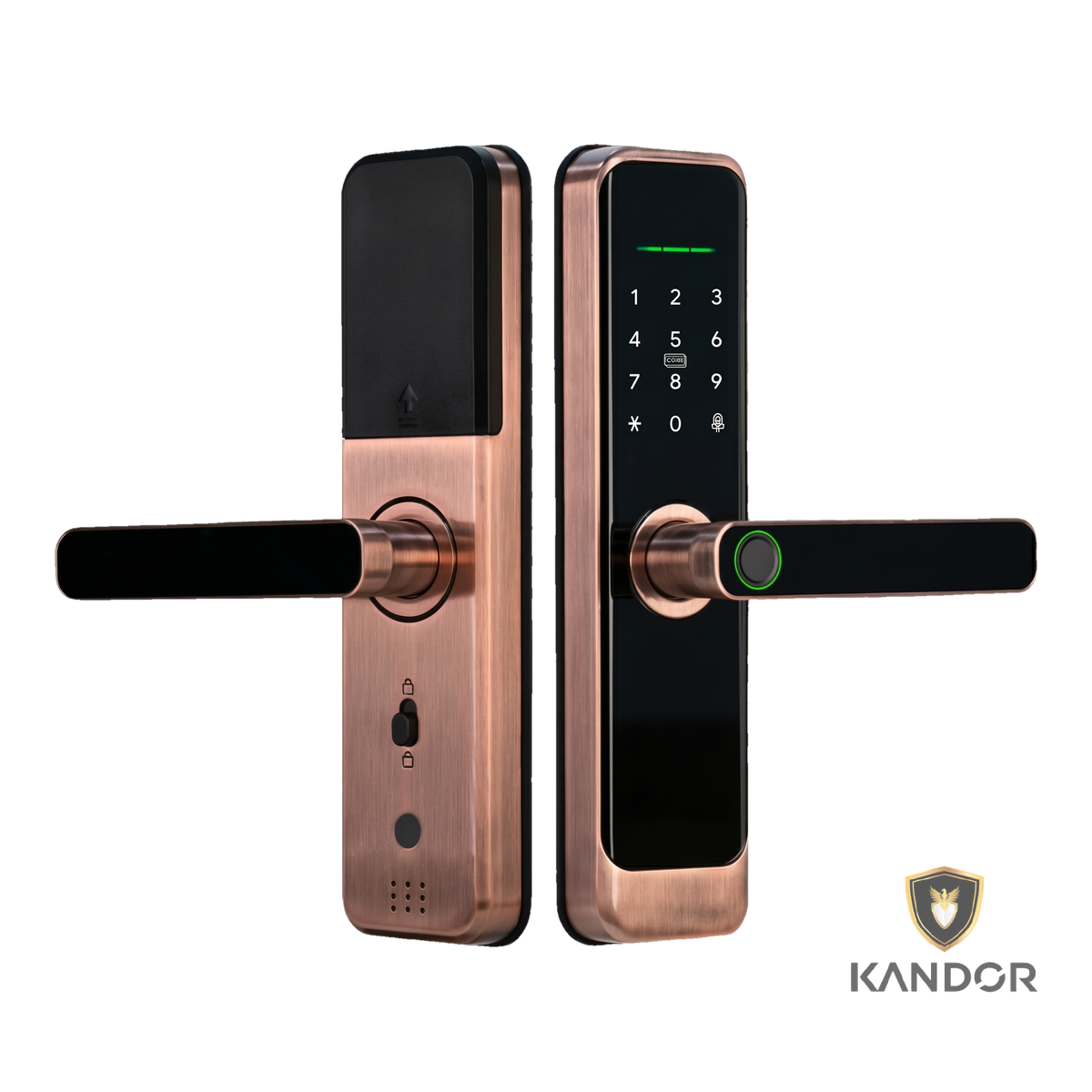 Khóa Cửa Gỗ Kẽm Kính CL Đồng Kandor G3RG - mặt trước
