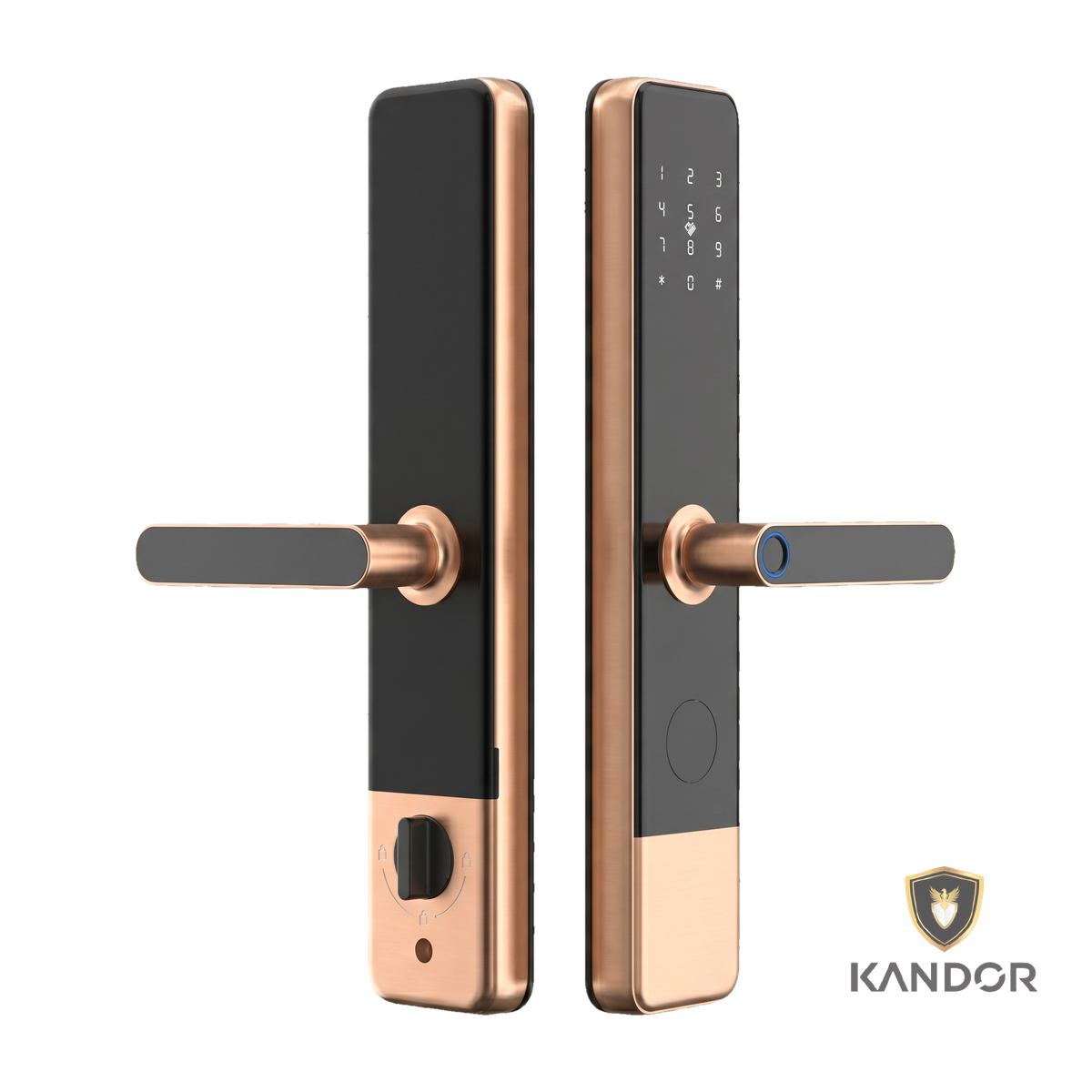 Khóa Cửa Gỗ Nhôm IML Chuông Đồng Kandor G6R - góc nghiêng
