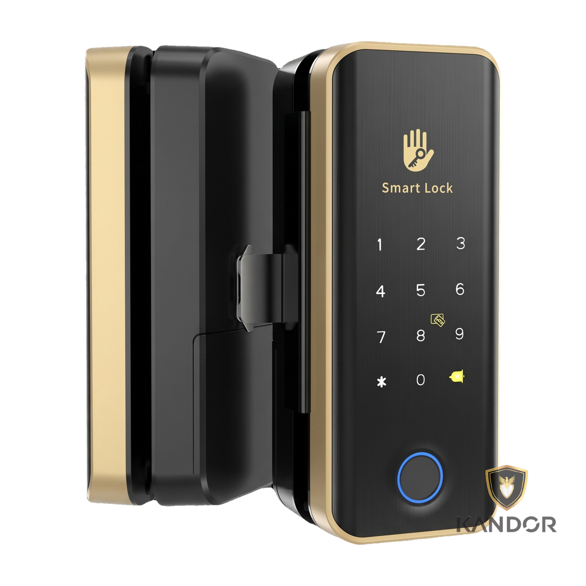 Khóa Cửa Kính Cường Lực Xoay TTLock Kandor K1 - góc nghiêng