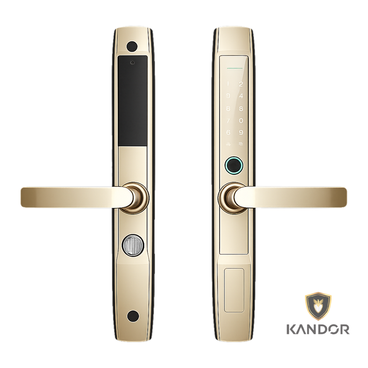 Khóa Cửa Nhôm Xingfa Kẽm Vàng Kandor N4G - mặt trước