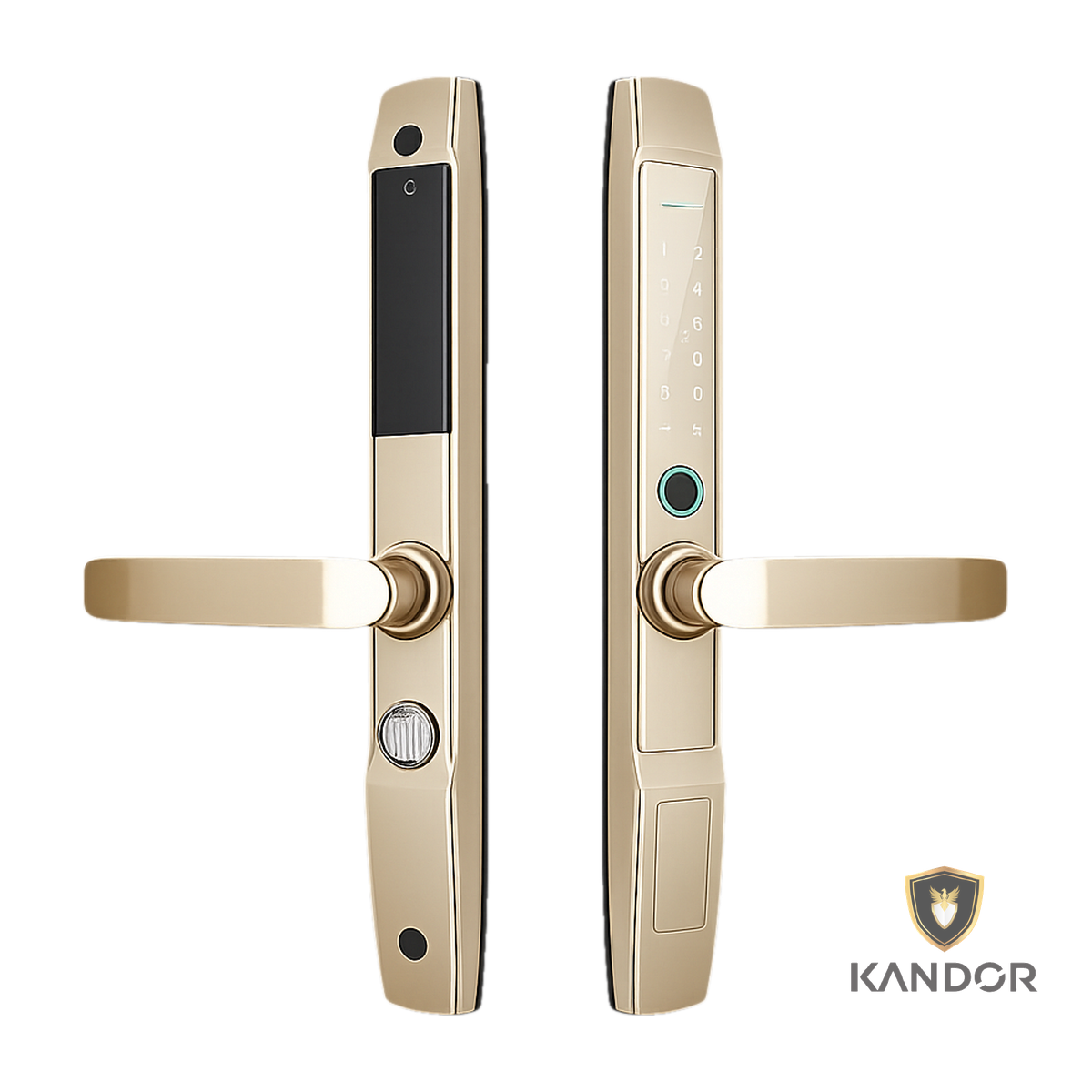 Khóa Cửa Nhôm Xingfa Kẽm Vàng Kandor N4G - góc nghiêng