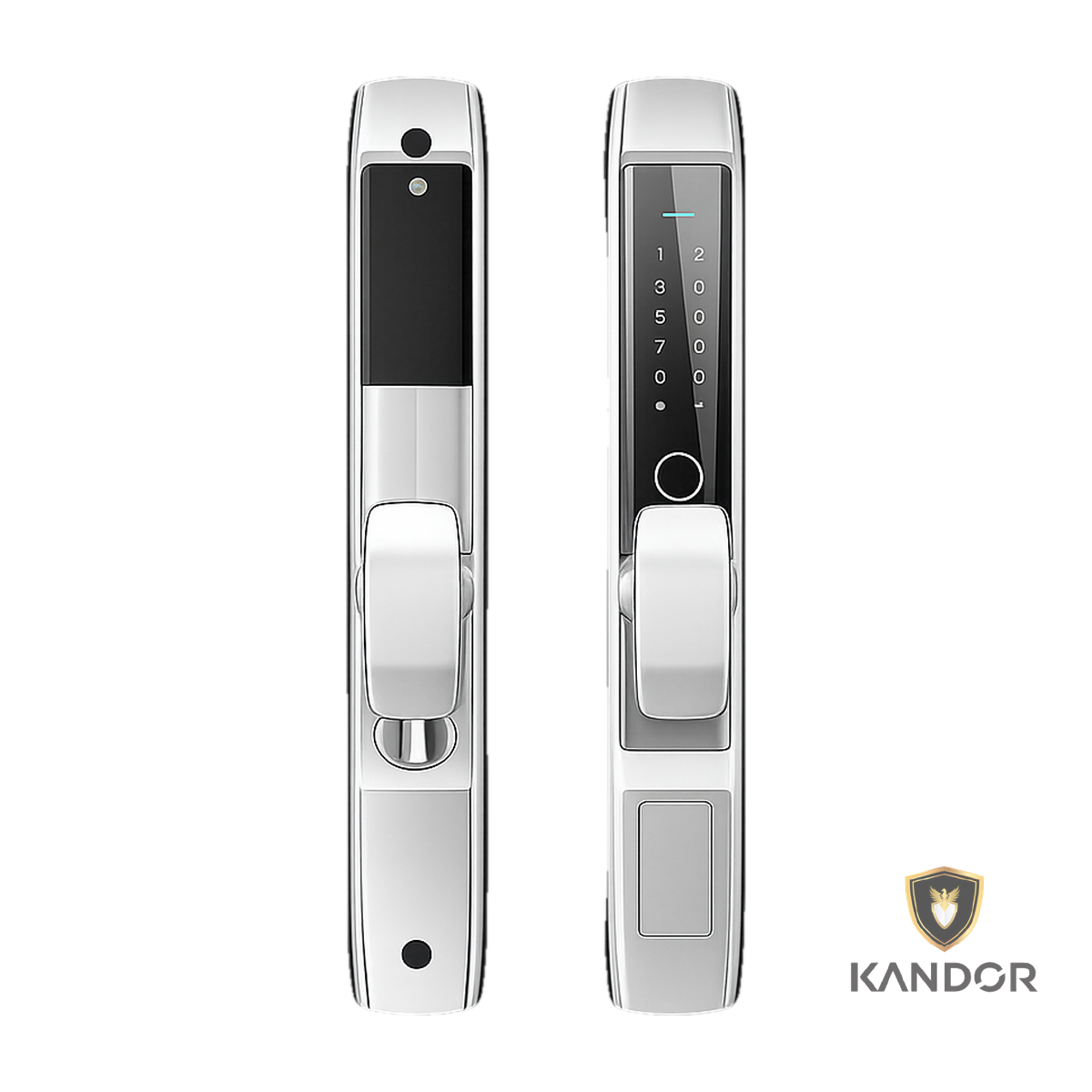 Khóa Cửa Nhôm Xingfa Kẽm Tay Tròn Vàng Kandor N5G-S - mặt trước