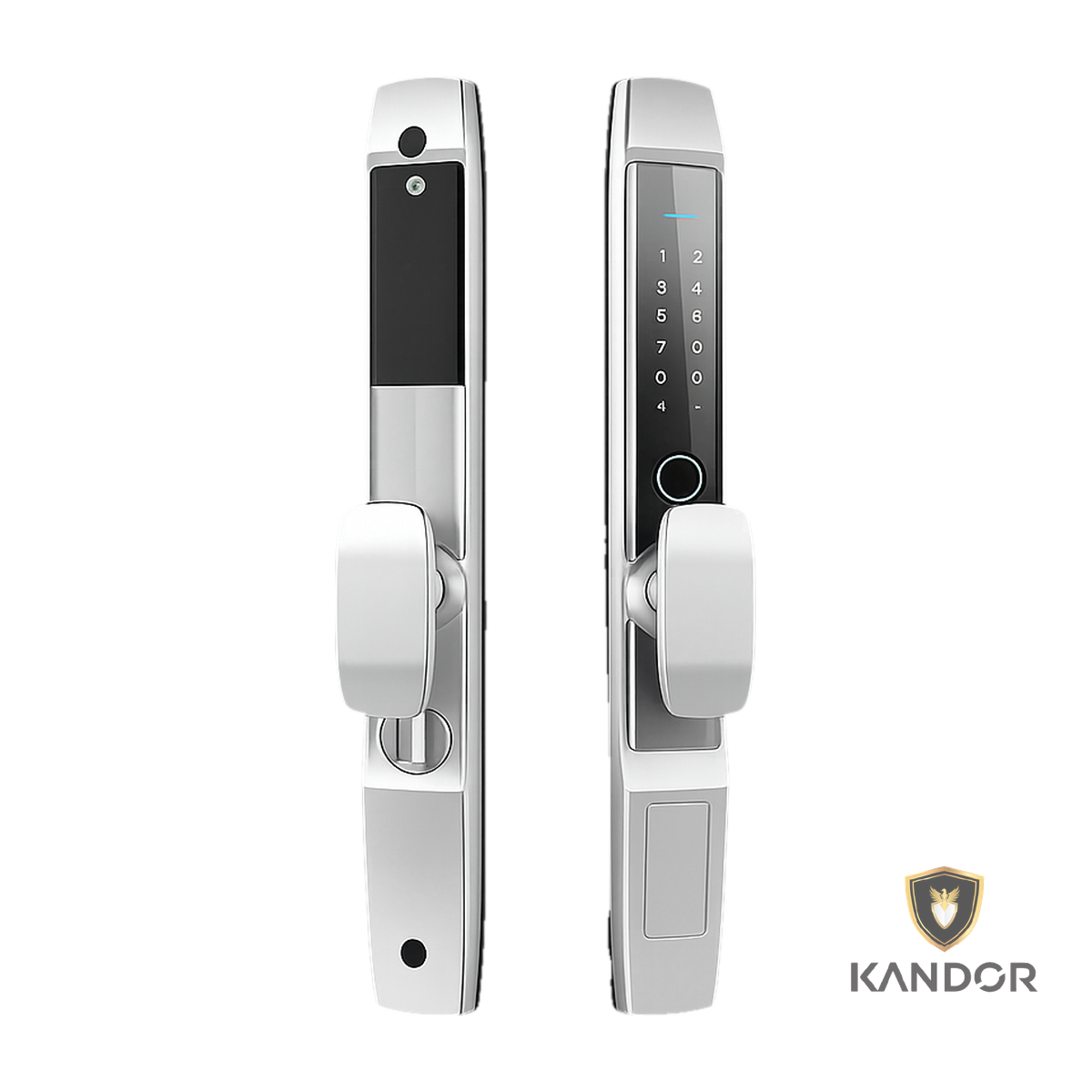Khóa Cửa Nhôm Xingfa Kẽm Tay Tròn Vàng Kandor N5G-S - góc nghiêng