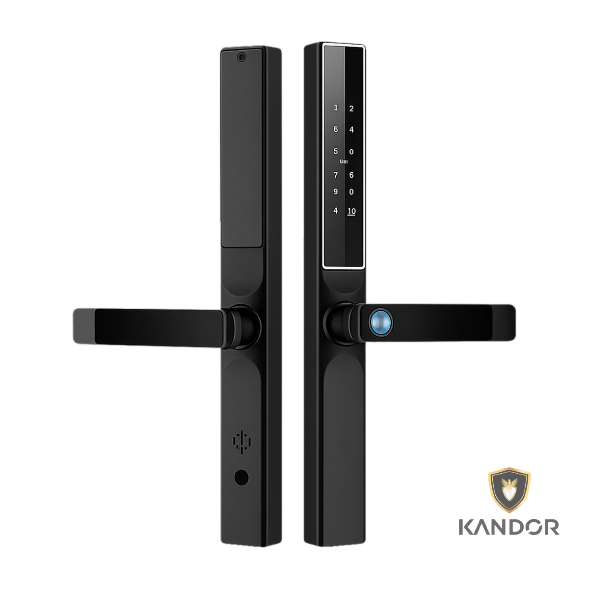 Khóa Cửa Nhôm Xingfa Đen Kandor N8L - góc nghiêng