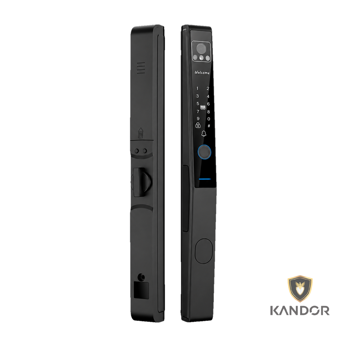 Khóa Cửa Nhôm FaceID TTLock Đen Kandor N9B - góc nghiêng