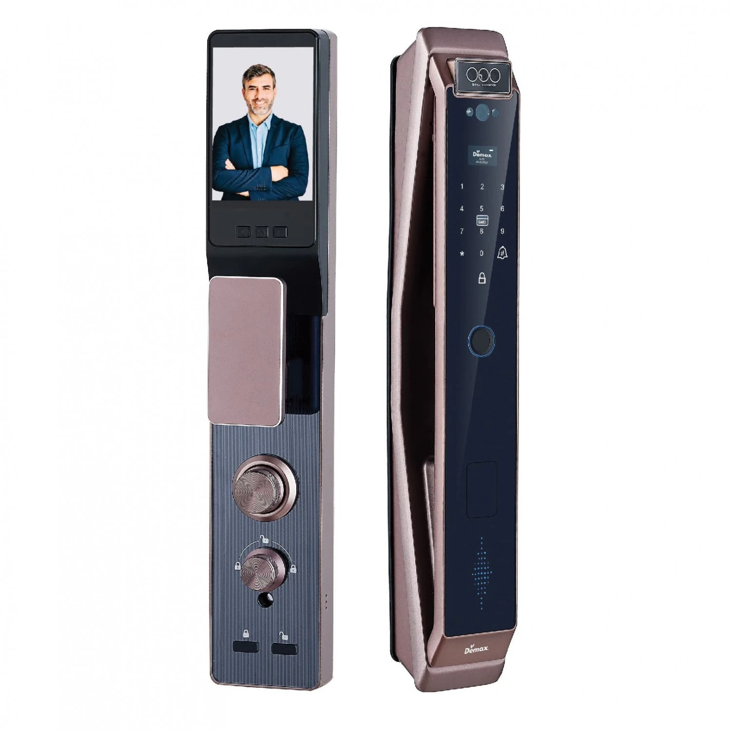 Khóa nhận diện khuôn mặt Demax FACE - ID SL966 CNC BROWN